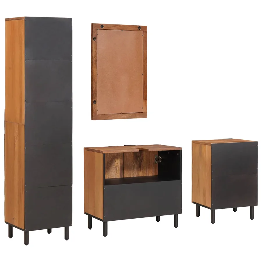 Ensembles de salle de bain 4 pcs Acacia Marron Winish - 8