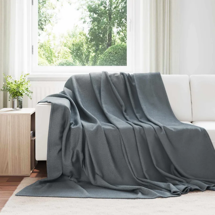 Couvertures à jeter 6 pcs Gris foncé 240 x 220 cm Toison