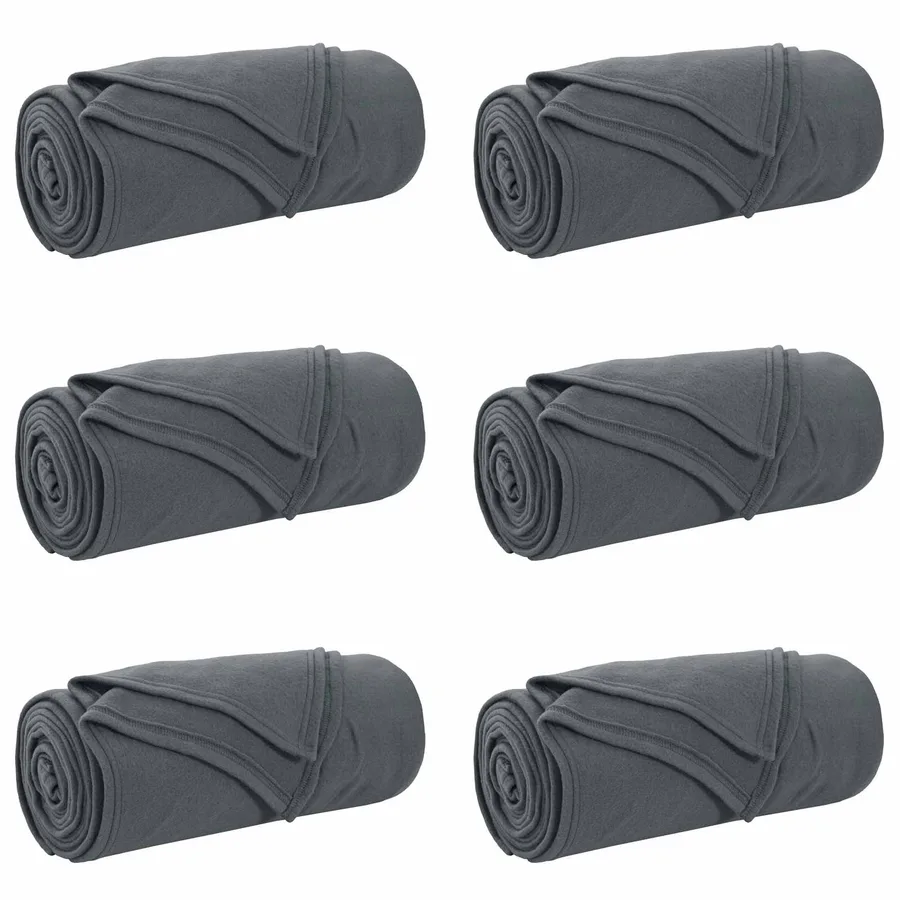 Couvertures à jeter 6 pcs Gris foncé 240 x 220 cm Toison - 2