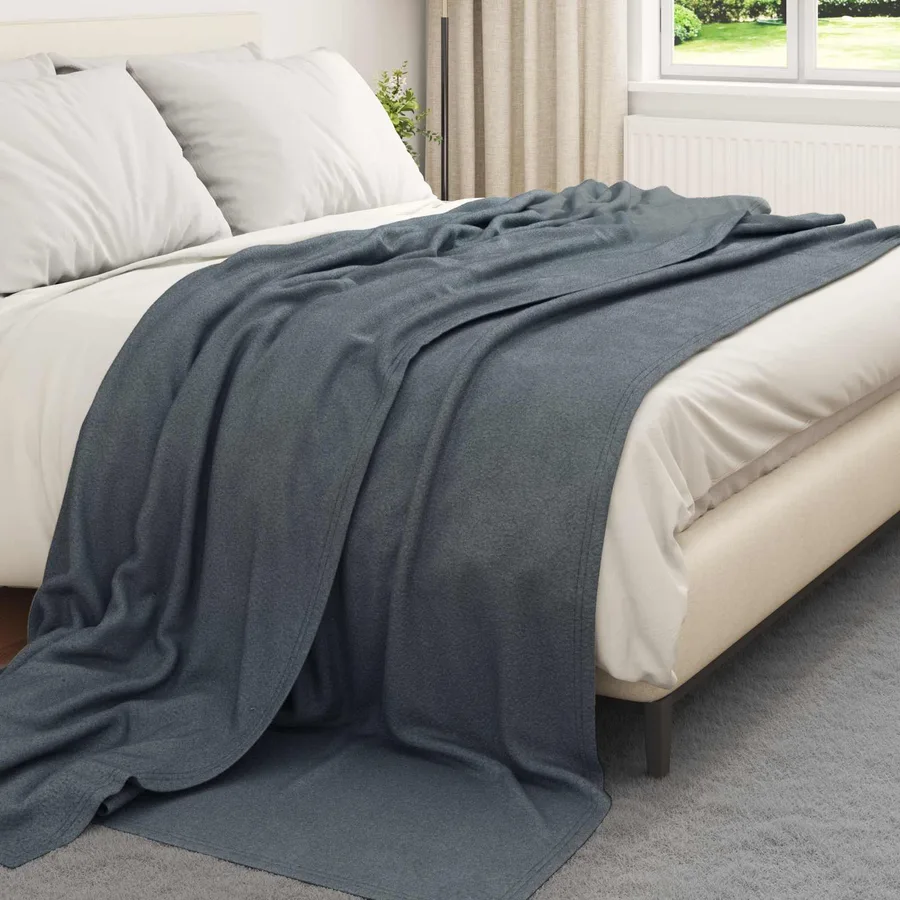 Couvertures à jeter 6 pcs Gris foncé 240 x 220 cm Toison - 3