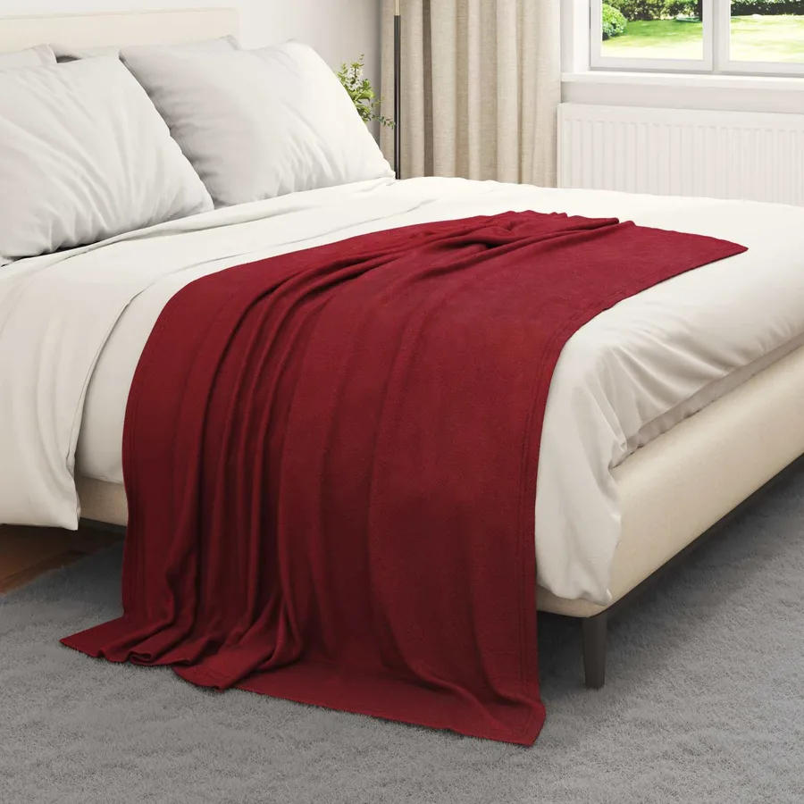 Couvertures à jeter 6 pcs Rouge Bordeaux 170 x 130 cm Toison - 3