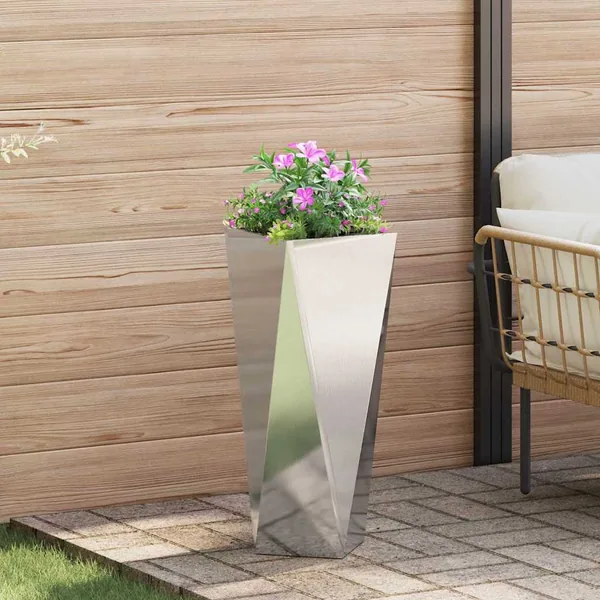 Jardinière Argent 30 x 30 x 75 cm Acier inoxydable