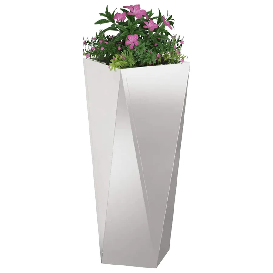 Jardinière Argent 30 x 30 x 75 cm Acier inoxydable - 3