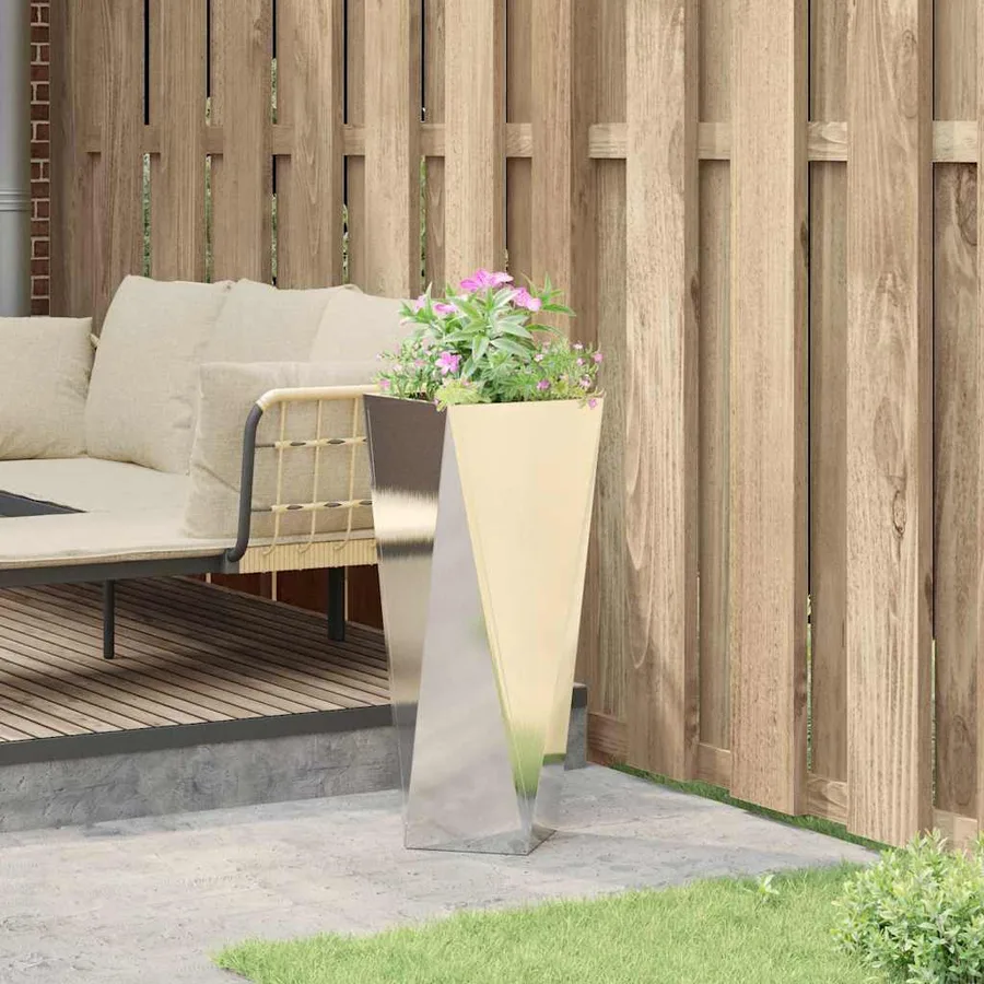 Jardinière Argent 30 x 30 x 75 cm Acier inoxydable - 4