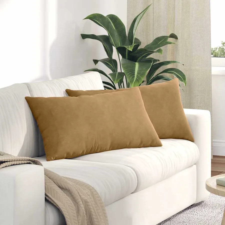 Coussins de canapé 2 pcs Marron 80 x 40 cm