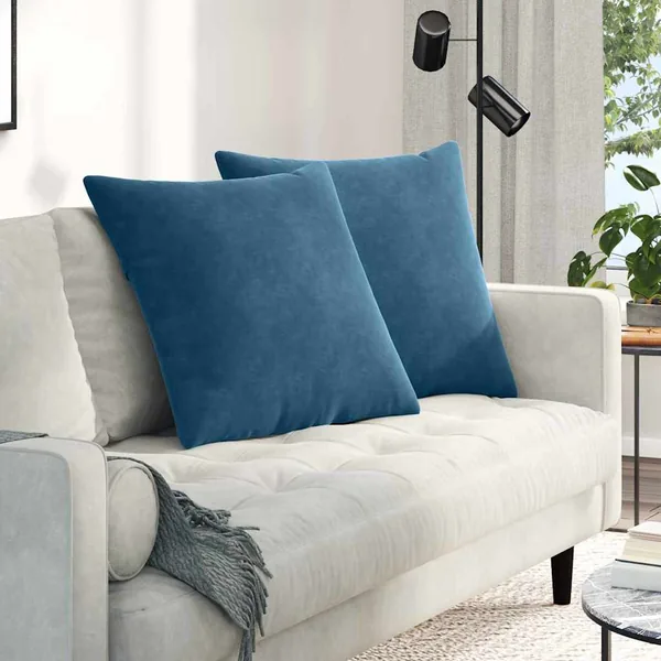 Coussins de canapé 2 pcs Bleu 80 x 80 cm