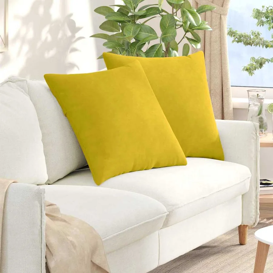 Coussins de canapé 2 pcs Jaune 60 x 60 cm