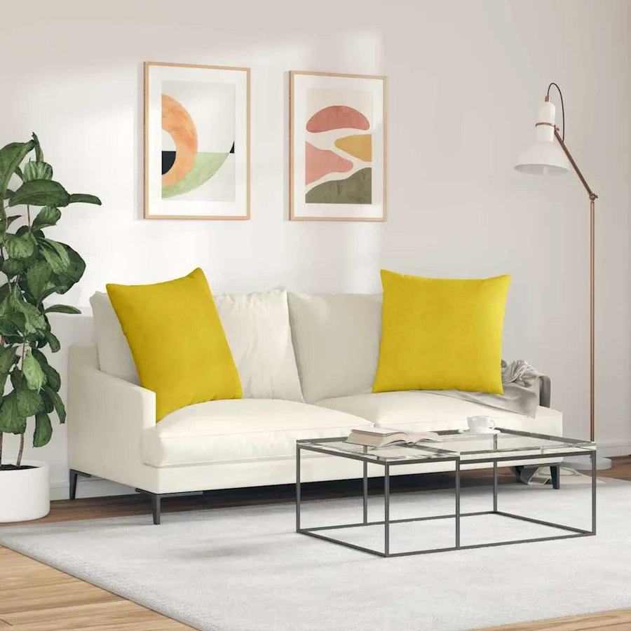Coussins de canapé 2 pcs Jaune 60 x 60 cm - 4