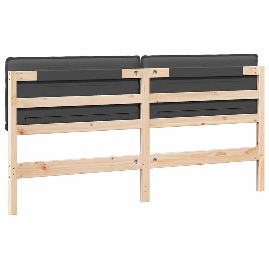 Tête de lit capitonnée Gris Naturel et Foncé 180 cm Pin massif - 6
