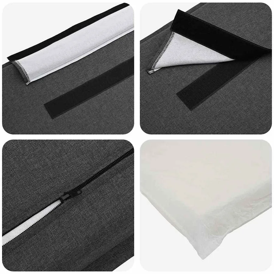 Tête de lit capitonnée Gris Naturel et Foncé 180 cm Pin massif - 7