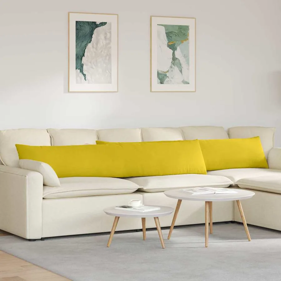 Coussins de canapé 2 pcs Jaune 200 x 40 cm