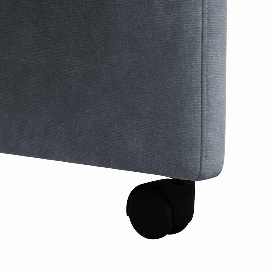 Chaises de Salle à Manger avec Roues 2 pcs Gris foncé Velours - 9
