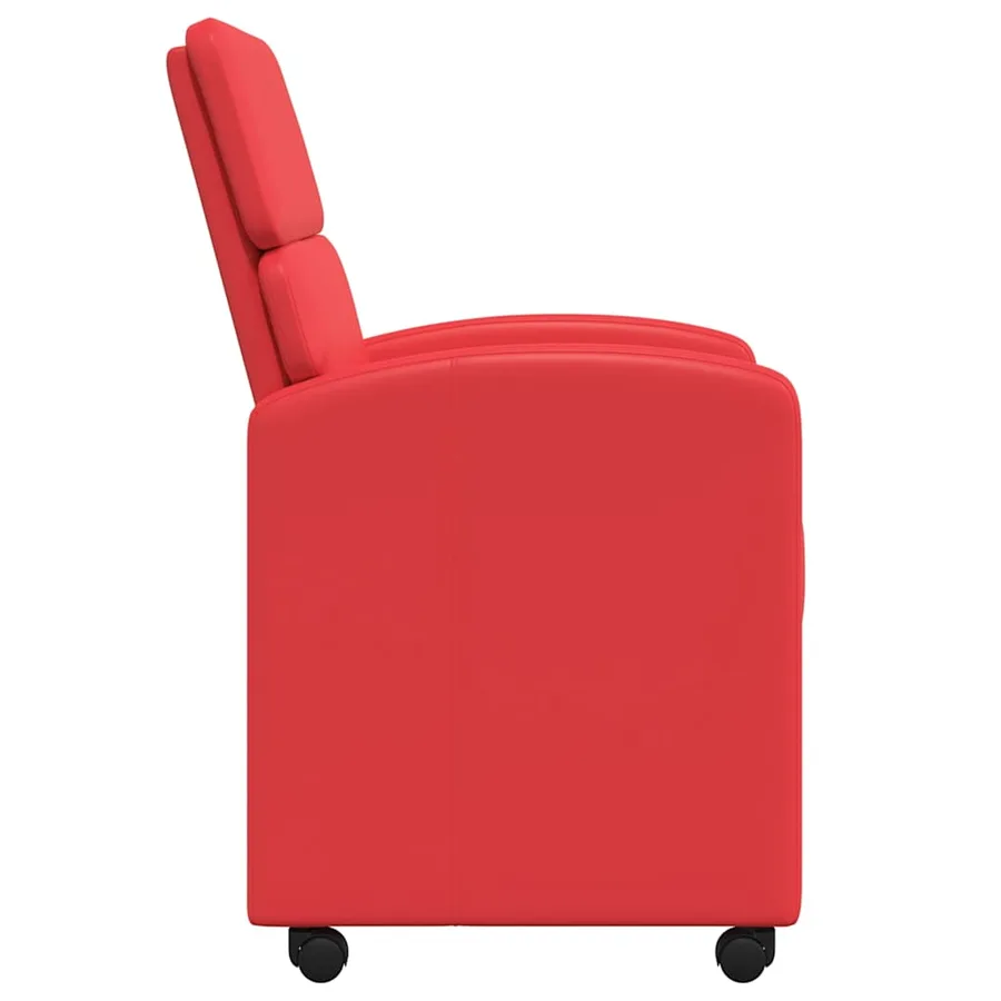 Chaises de Salle à Manger avec Roues 2 pcs Rouge Simili cuir - 5