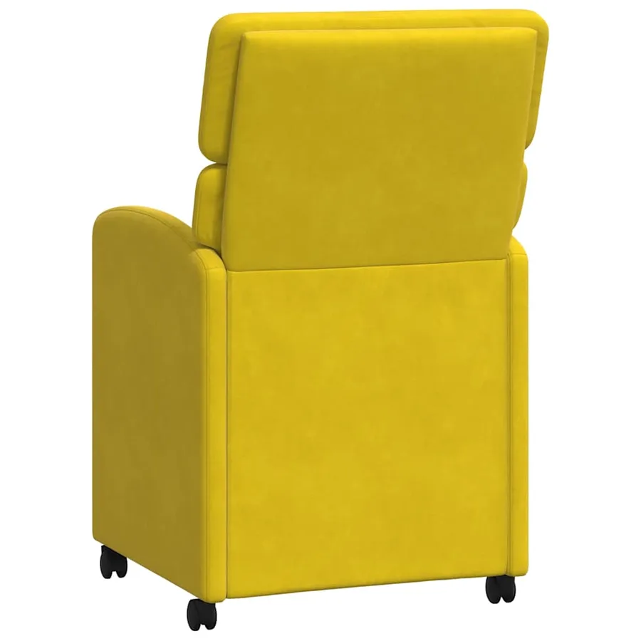 Chaises de Salle à Manger avec Roues 2 pcs Jaune Velours - 6