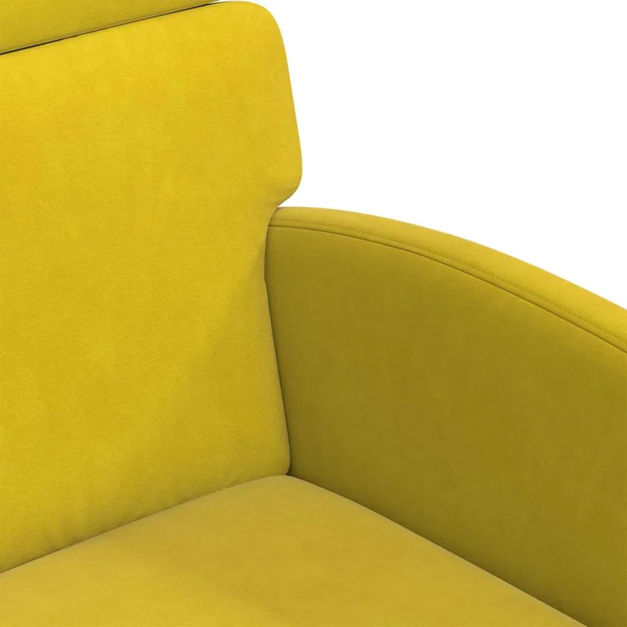 Chaises de Salle à Manger avec Roues 2 pcs Jaune Velours - 7