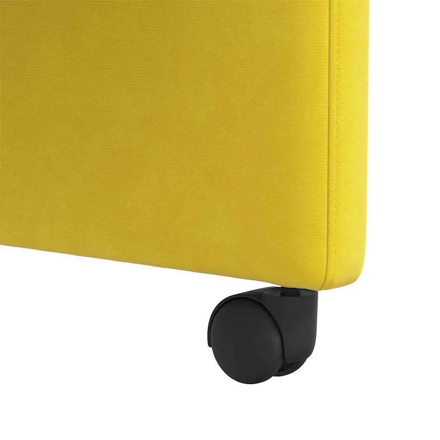 Chaises de Salle à Manger avec Roues 2 pcs Jaune Velours - 9