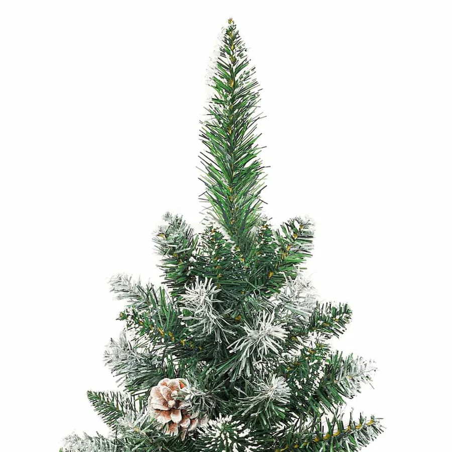 Arbre de Noël artificiel slim avec 150 LED Vert et blanc 150 cm - 13