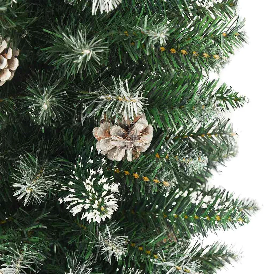 Arbre de Noël artificiel slim avec 150 LED Vert et blanc 150 cm - 14