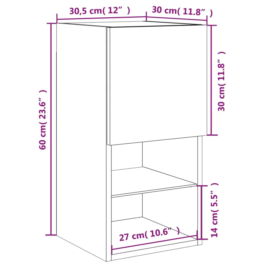Meubles TV avec lumières LED 2 pcs chêne sonoma 30,5x30x60 cm - 19