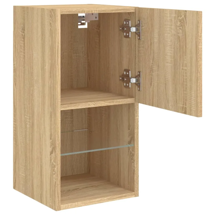 Meubles TV avec lumières LED 2 pcs chêne sonoma 30,5x30x60 cm - 8