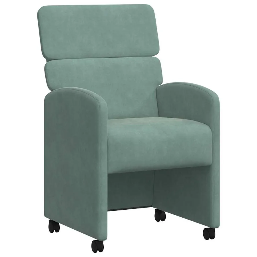 Chaises de Salle à Manger avec Roues 2 pcs Vert marin Velours - 2