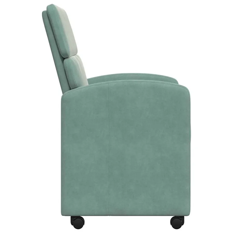 Chaises de Salle à Manger avec Roues 2 pcs Vert marin Velours - 5