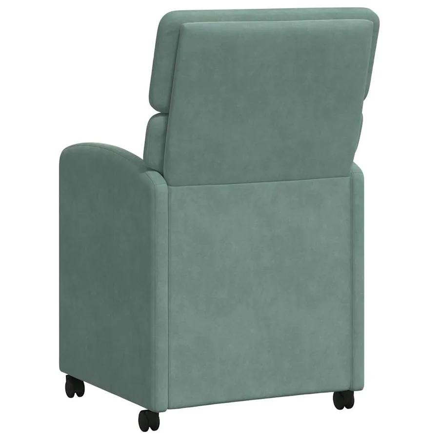 Chaises de Salle à Manger avec Roues 2 pcs Vert marin Velours - 6