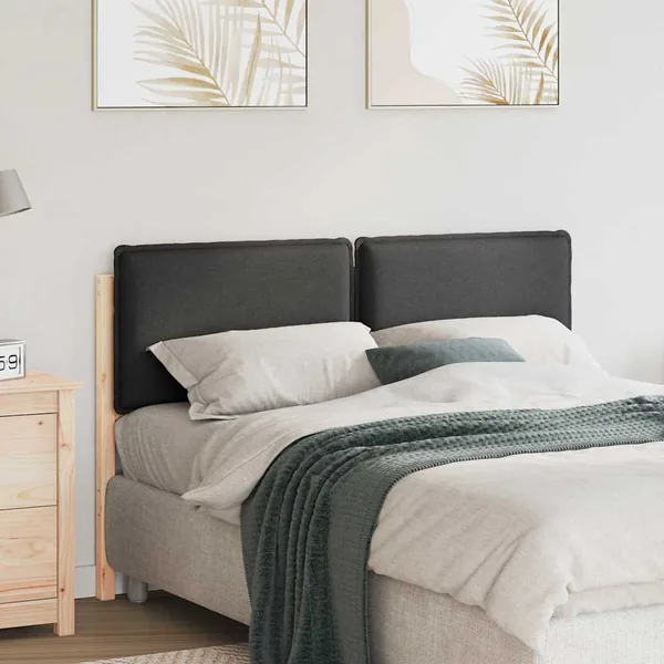 Tête de lit capitonnée Gris Naturel et Foncé 160 cm Pin massif