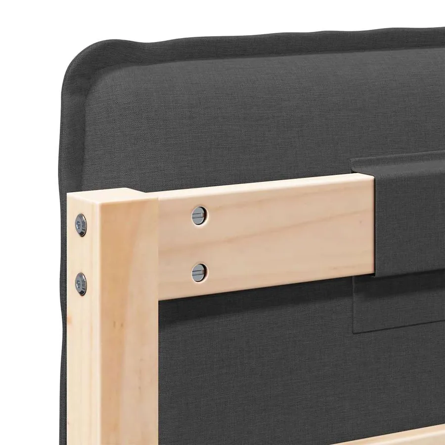 Tête de lit capitonnée Gris Naturel et Foncé 160 cm Pin massif - 10