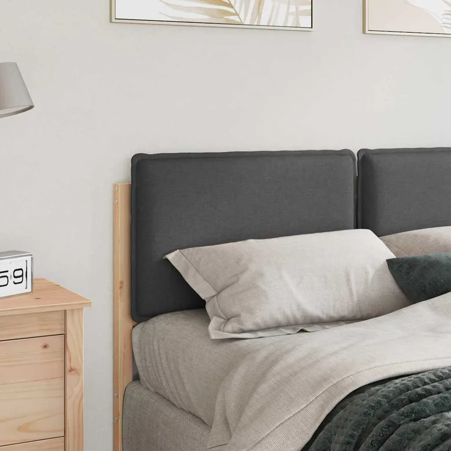 Tête de lit capitonnée Gris Naturel et Foncé 160 cm Pin massif - 3
