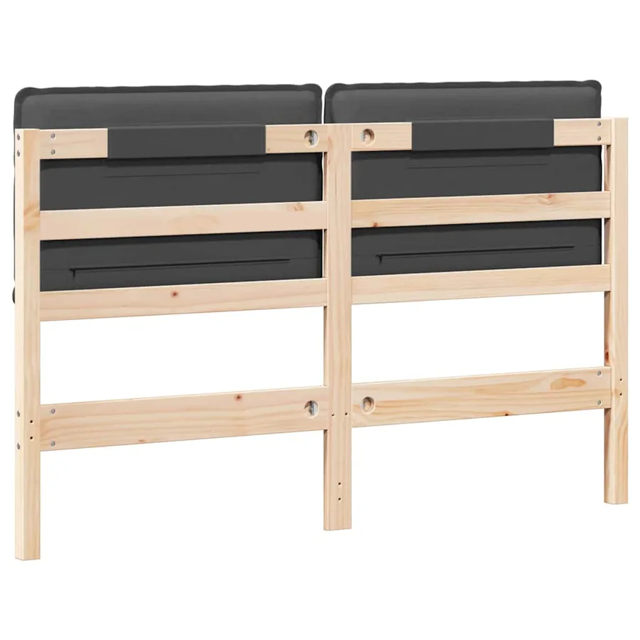 Tête de lit capitonnée Gris Naturel et Foncé 160 cm Pin massif - 6