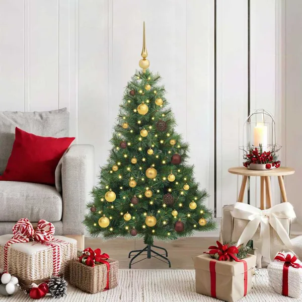 Sapin de Noël artificiel avec 150 LED Vert 120 cm PE et PVC