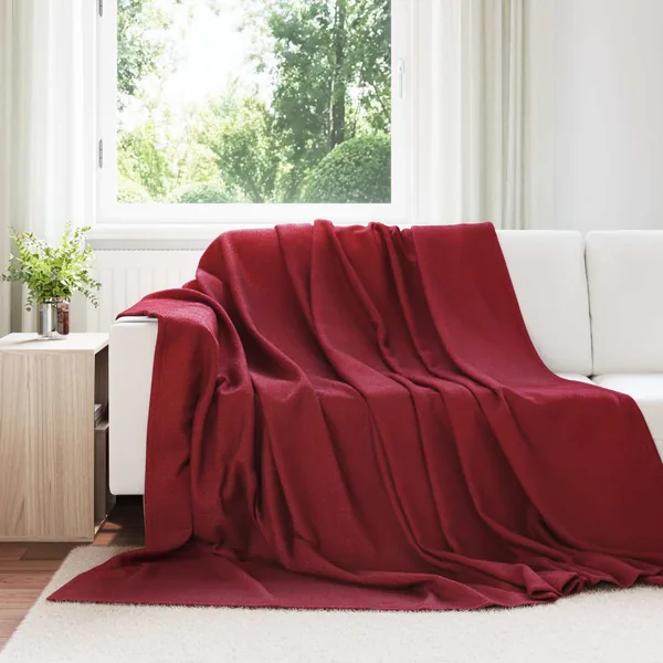 Couvertures à jeter 24 pcs Rouge Bordeaux 270 x 240 cm Toison