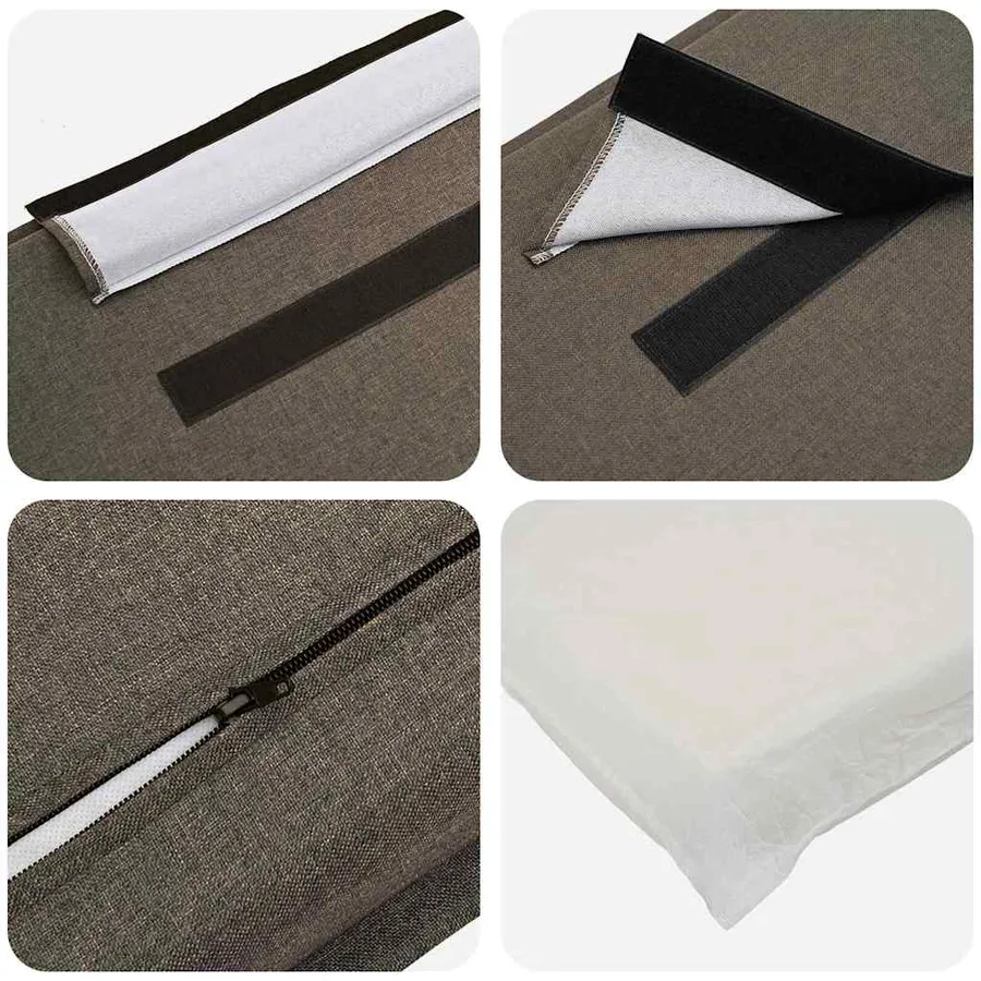 Tête de lit capitonnée Gris Naturel et Clair 160 cm Pin massif - 7