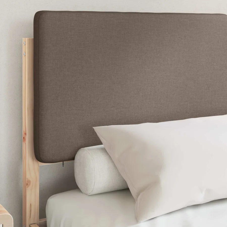 Cadre de lit avec tête de lit rembourrée Taupe 140 x 190 cm - 3