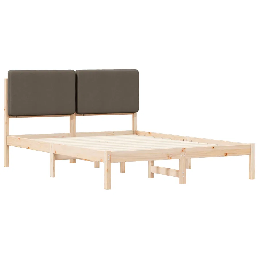 Cadre de lit avec tête de lit rembourrée Taupe 140 x 190 cm - 4