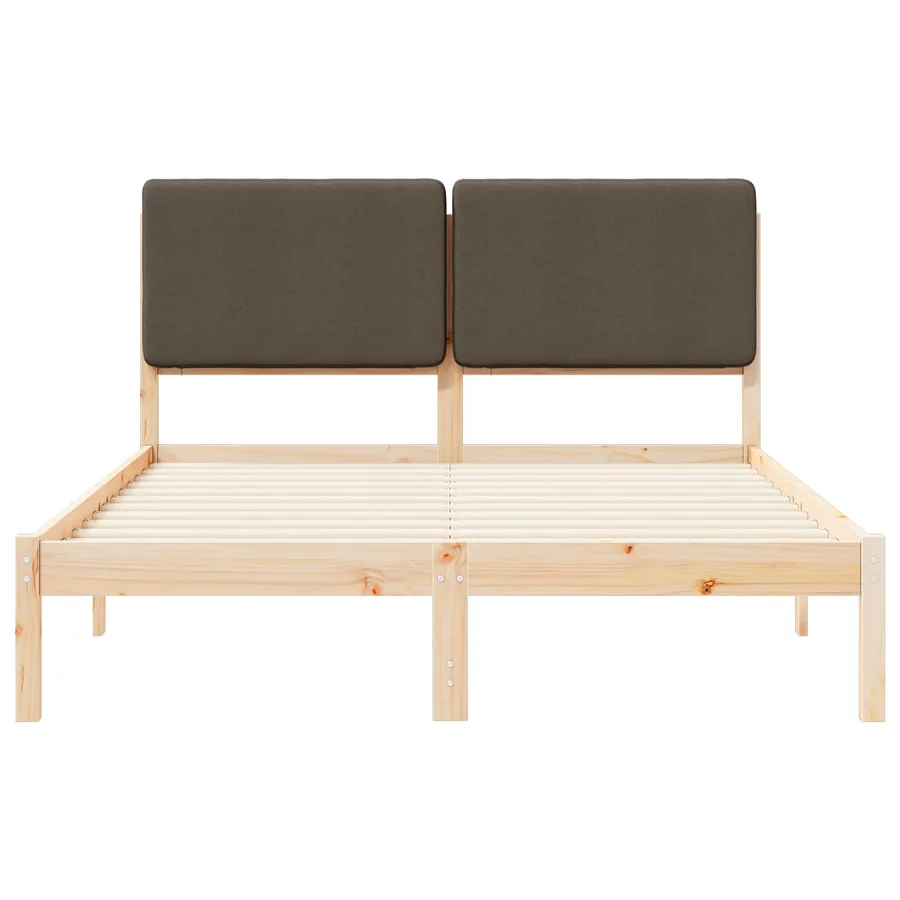 Cadre de lit avec tête de lit rembourrée Taupe 140 x 190 cm - 5