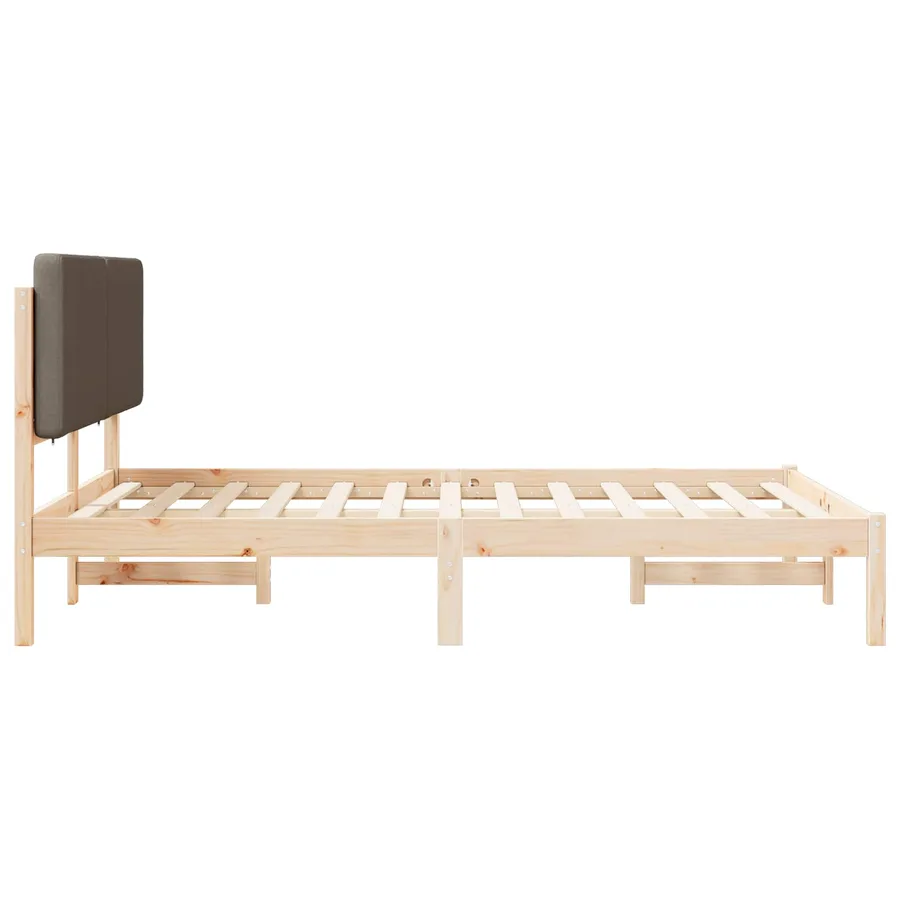 Cadre de lit avec tête de lit rembourrée Taupe 140 x 190 cm - 6