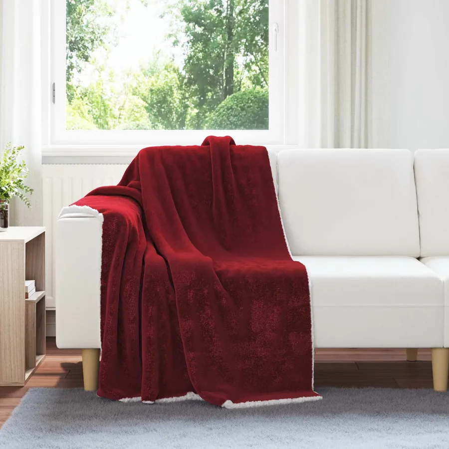 Jeté Rouge Bordeaux 130 x 150 cm Toison