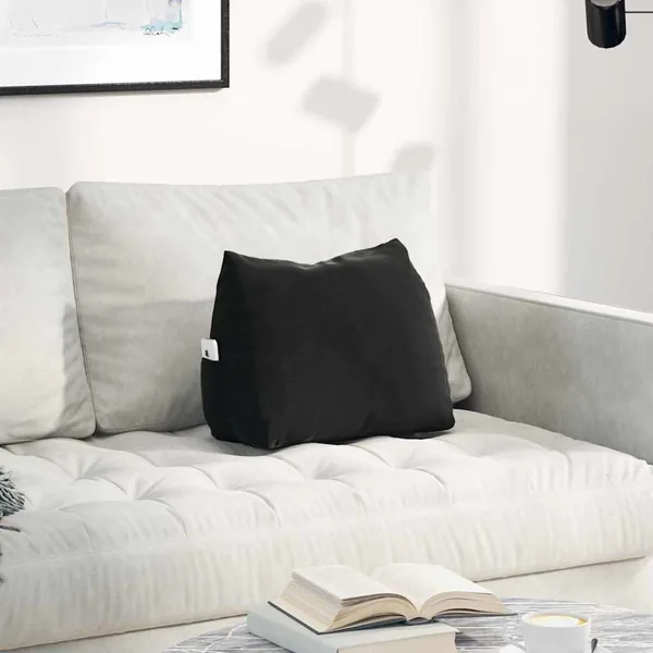 Coussin de Dos Noir 45 x 20 x 35 cm Tissu en velours côtelé