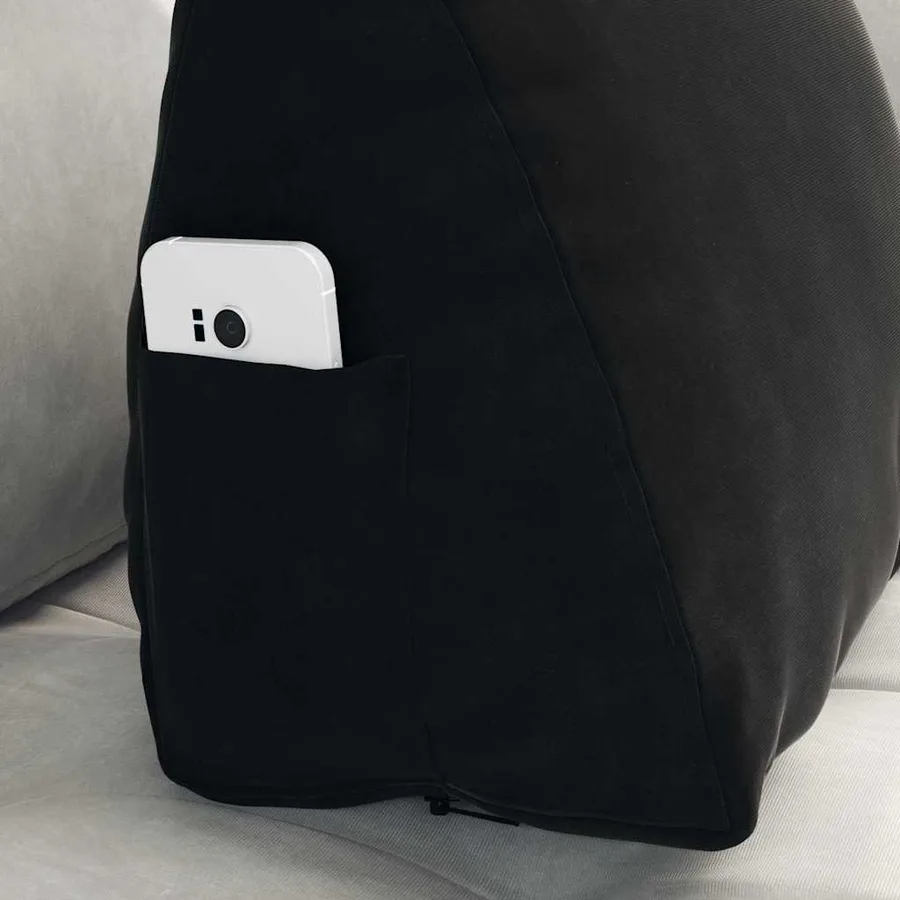 Coussin de Dos Noir 45 x 20 x 35 cm Tissu en velours côtelé - 5