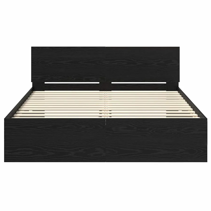 Cadre de lit Chêne noir 120 x 190 cm Bois d'ingénierie - 6