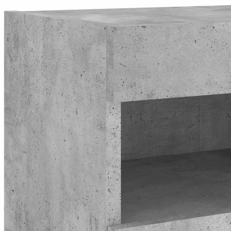 Meubles TV muraux et lumières LED 2pcs gris béton 80x30x40 cm - 12