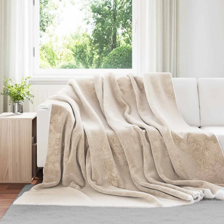 Jeté Beige 220 x 240 cm Toison