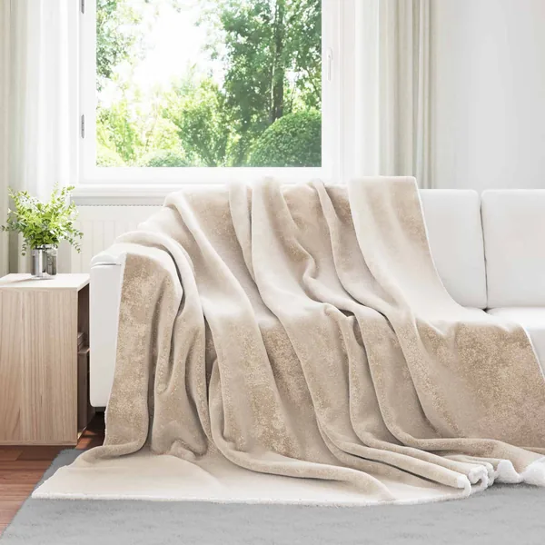 Jeté Beige 220 x 240 cm Toison