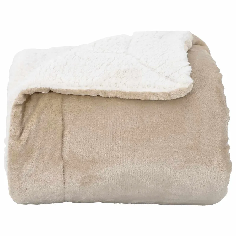 Jeté Beige 220 x 240 cm Toison - 4