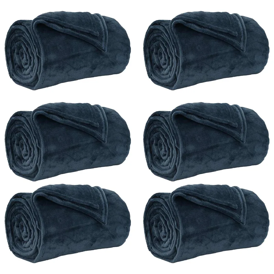 Couvertures à jeter 6 pcs Bleu marine 220 x 240 cm Toison - 2