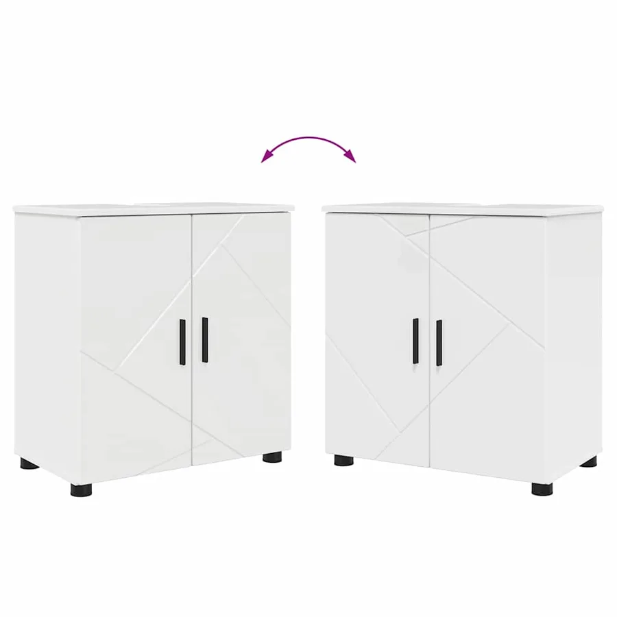 Ensemble de mobilier de salle de bain 2 pcs Blanc brillant - 10