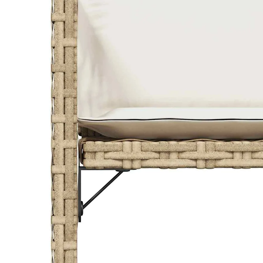 Chaises de jardin avec coussins lot de 4 beige résine tressée - 9