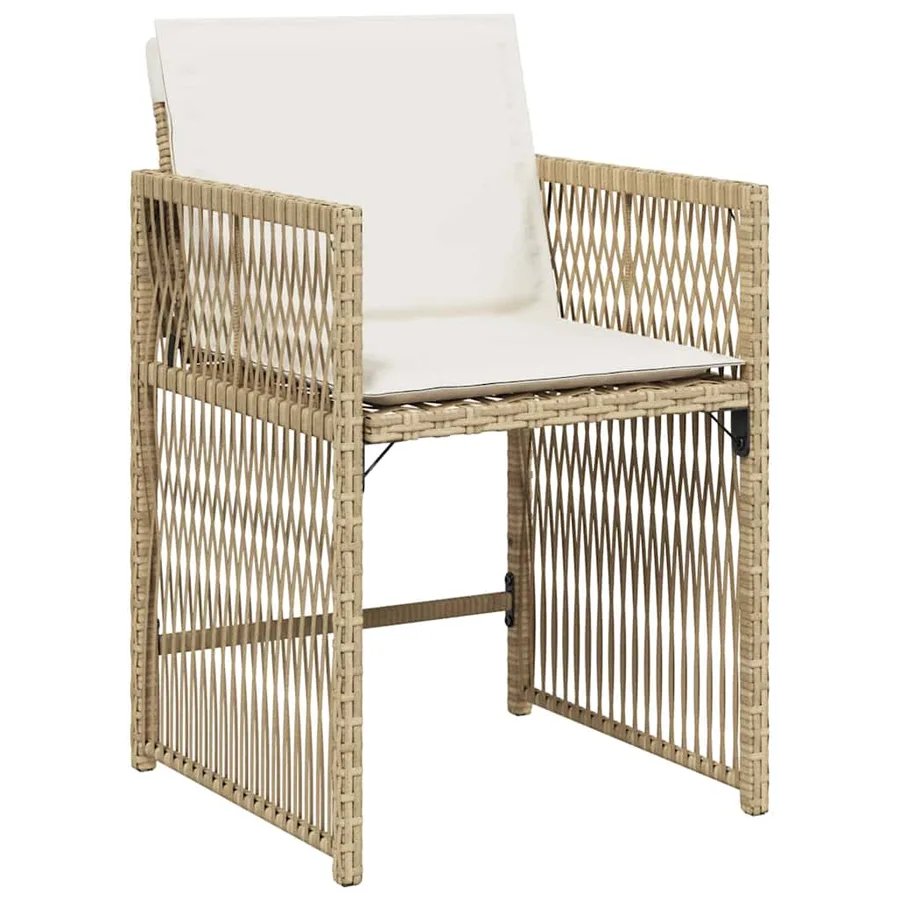 Ensemble de salle à manger pour jardin 5 pcs Beige polyrotin - 6
